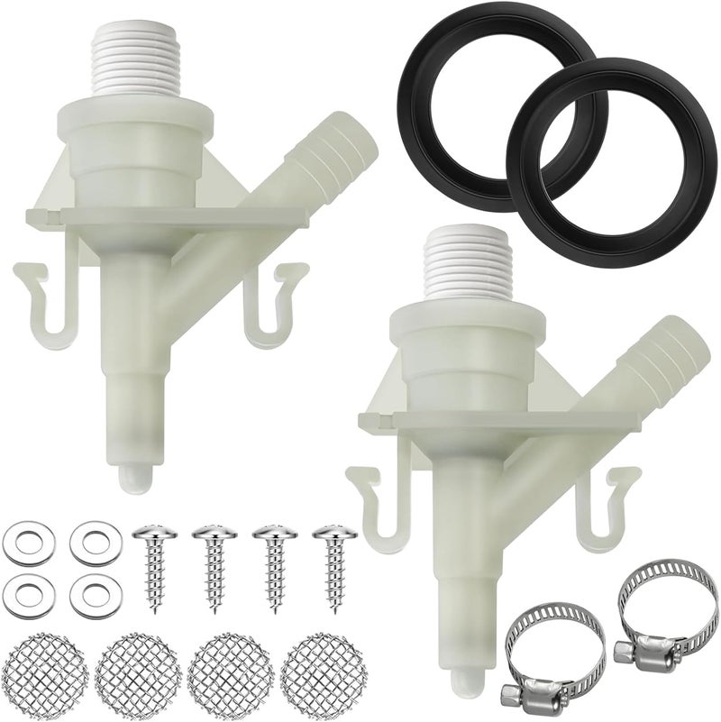 NIULPFZTK 2 Set 385311641 Upgraded RV Water Valve Kit, Fits for Sealand Dometic Toilets 300, 301 310, 311, 320, 321 Series Pedal-flush Toilet, Camper Trailer Toilet Pedal flush Toilets with Flush Ball Seal - Image 1